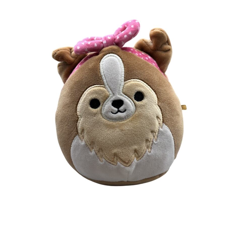 Squishmallows Andres 5” Sheltie Dog Puppy Pink Headband Valentine’s Day